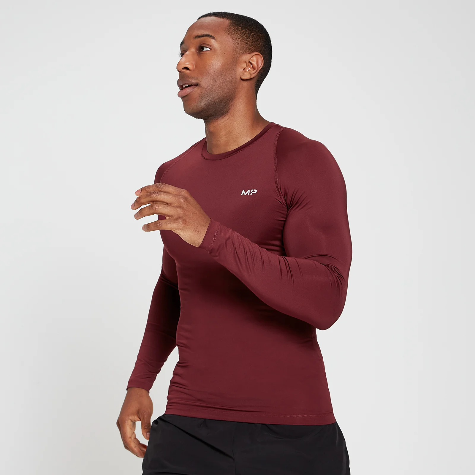 MP Men's Base Layer Long Sleeve Top - Merlot - XXS الصورة 1