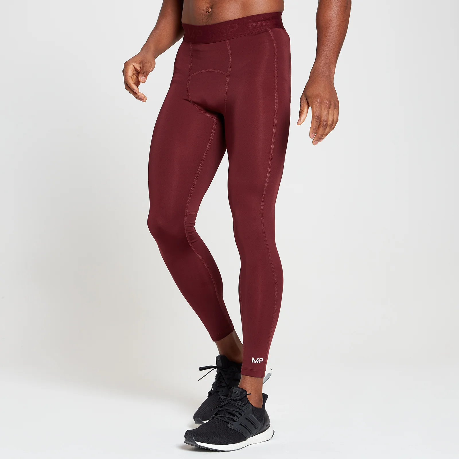 MP Men's Training Base Layer Leggings - Merlot - XXS الصورة 1