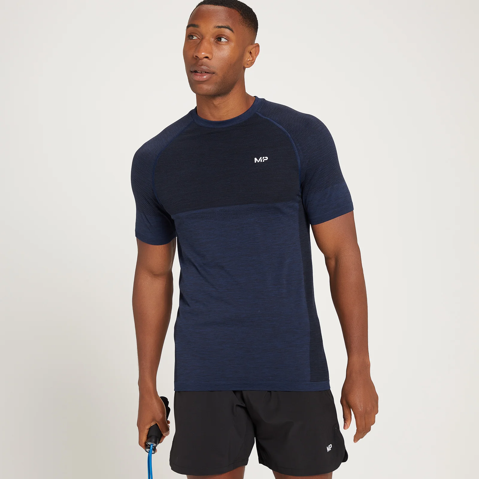 MP Men's Seamless Short Sleeve T-Shirt - Deep Blue Marl - XS الصورة 1