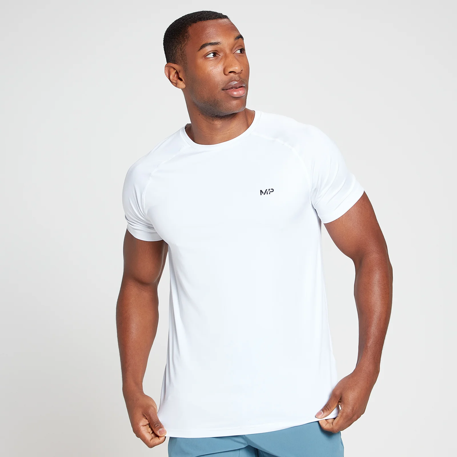 MP Men's Run Graphic Training Short Sleeve T-Shirt - White - XXS الصورة 1