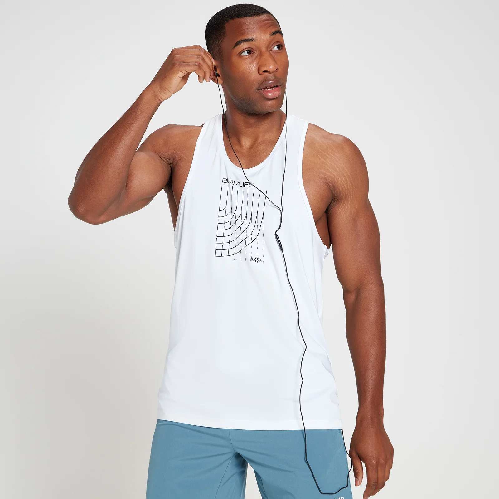 MP Men's Run Graphic Training Vest - White - XXS الصورة 1