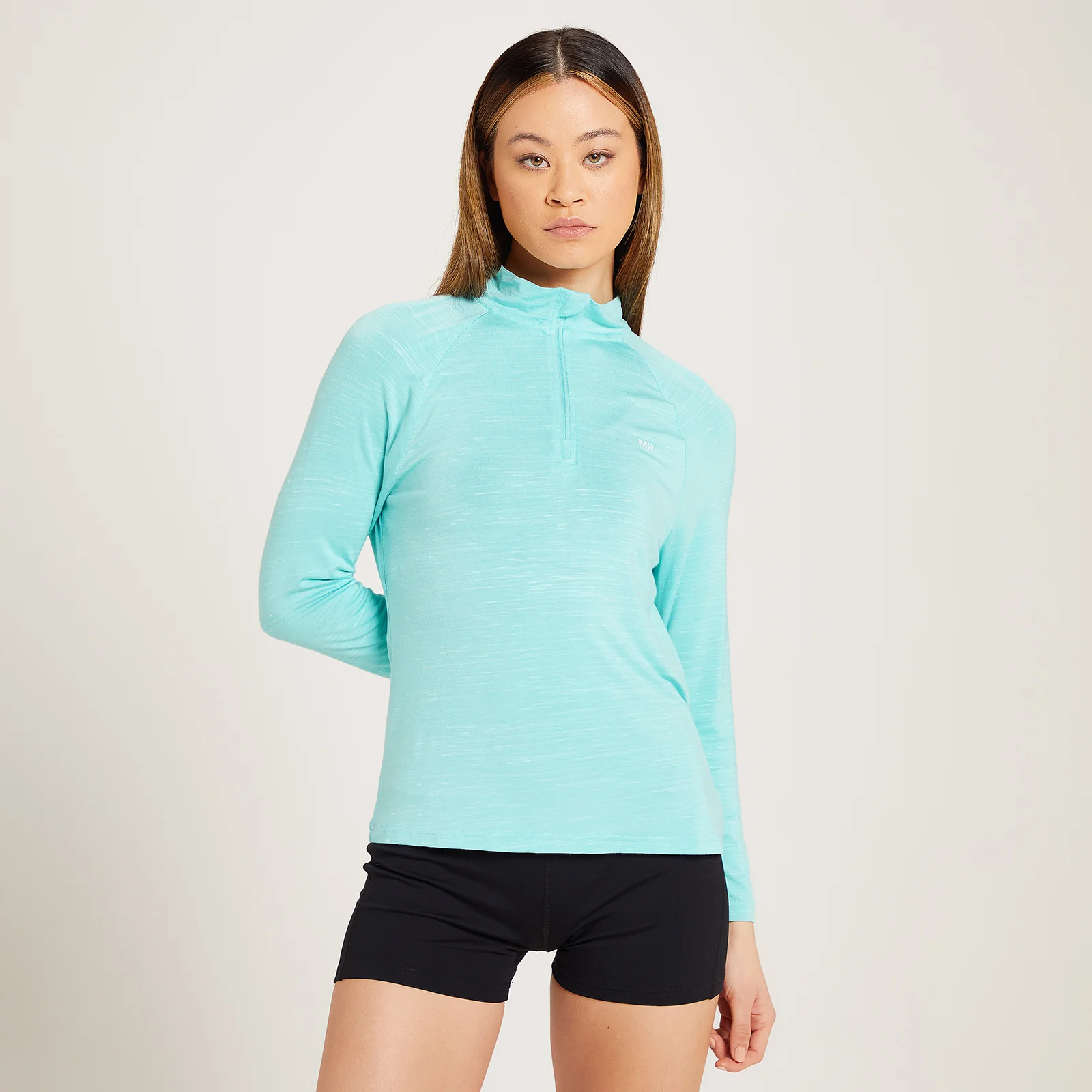 MP Women's Performance Training 1/4 Zip Top - Arctic Blue Marl/White Fleck - XXS الصورة 1