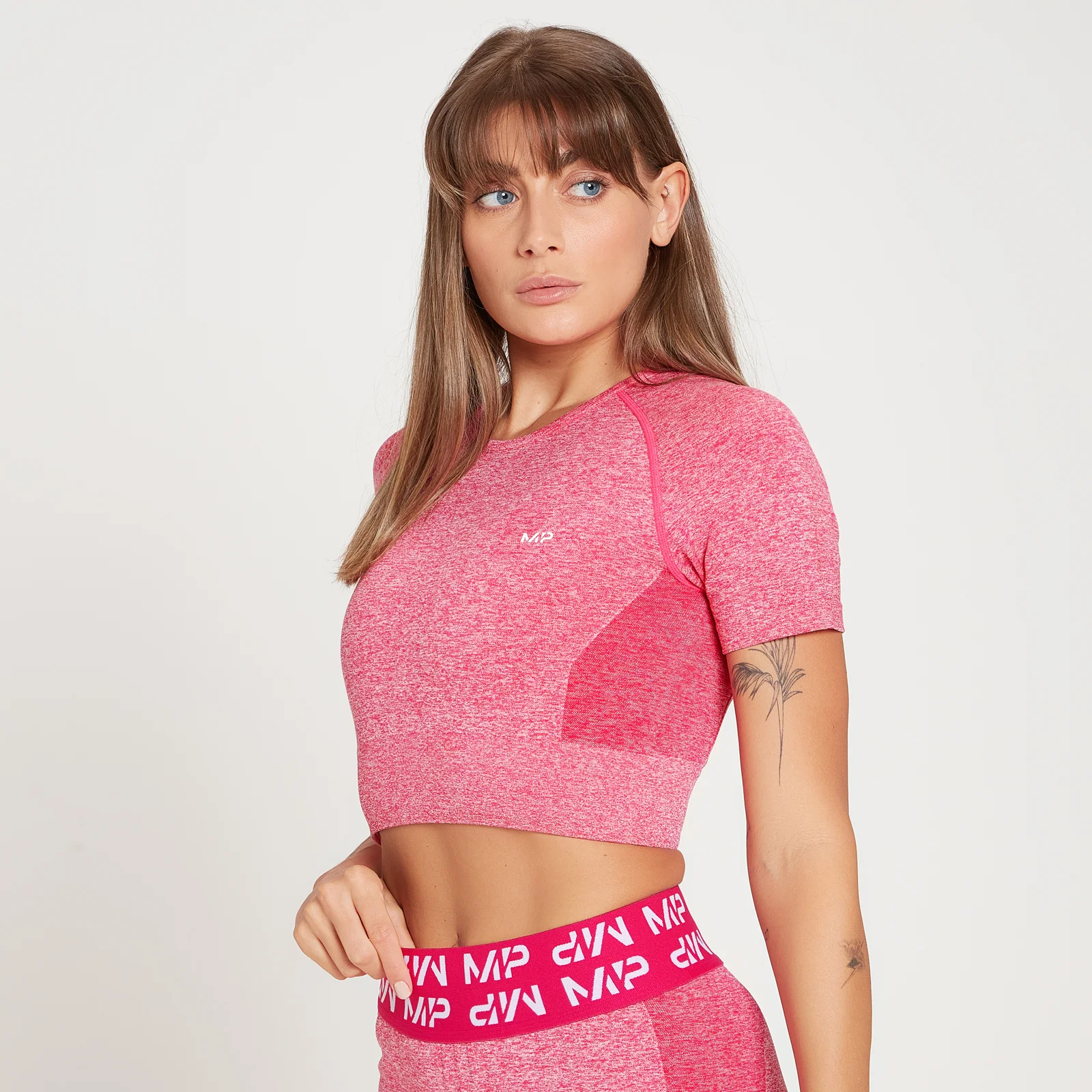 MP Women's Curve Crop Short Sleeve T-Shirt - Magenta - XL الصورة 1