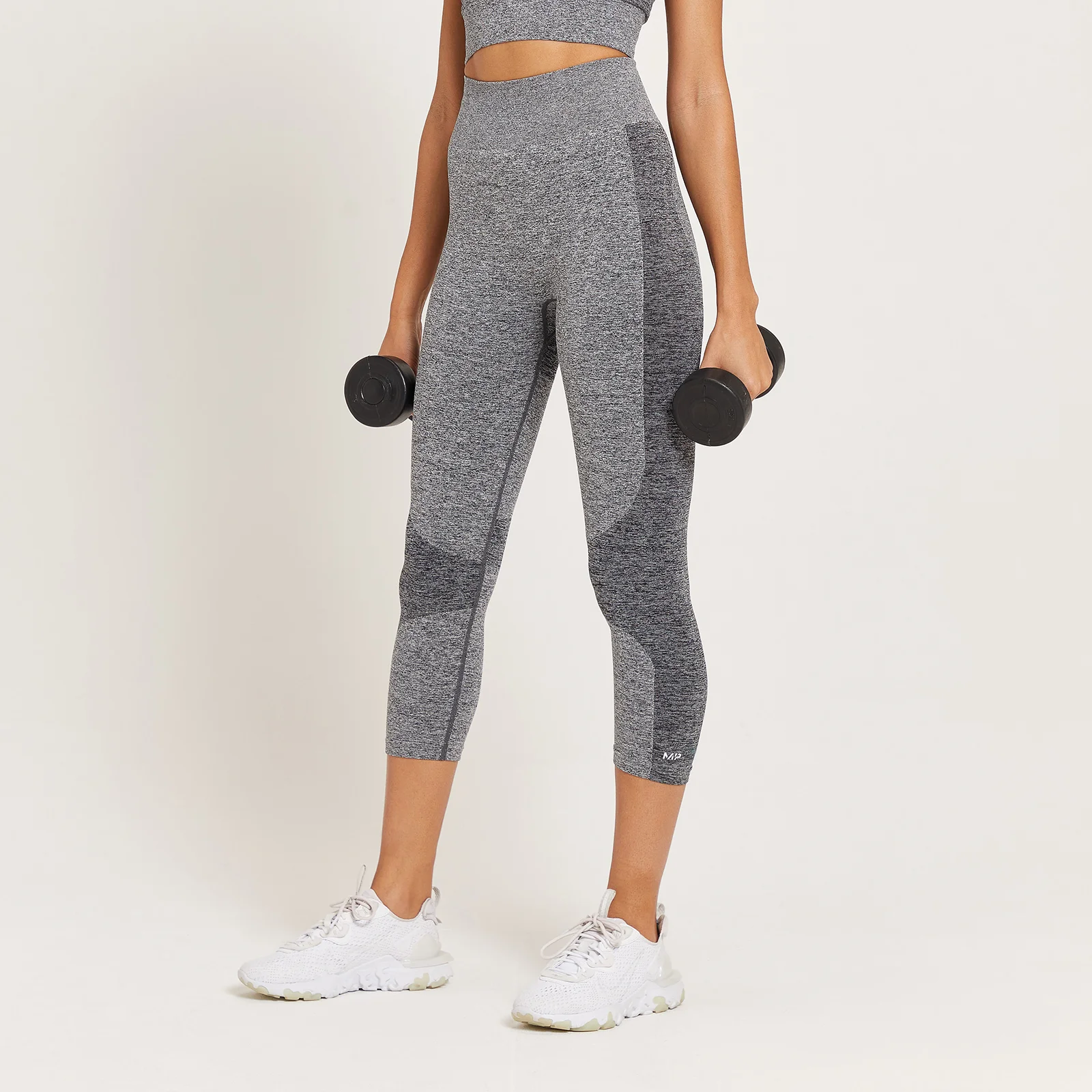 MP Women's Curve High Waisted 3/4 Leggings - Grey Marl - XXS الصورة 1