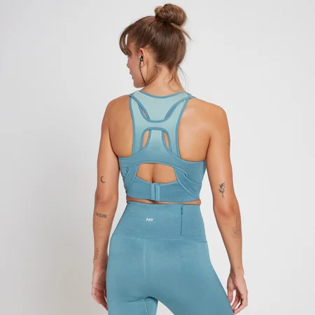 حمالة صدر رياضية نسائية Velocity Seamless Ultra من MP - أزرق صخري