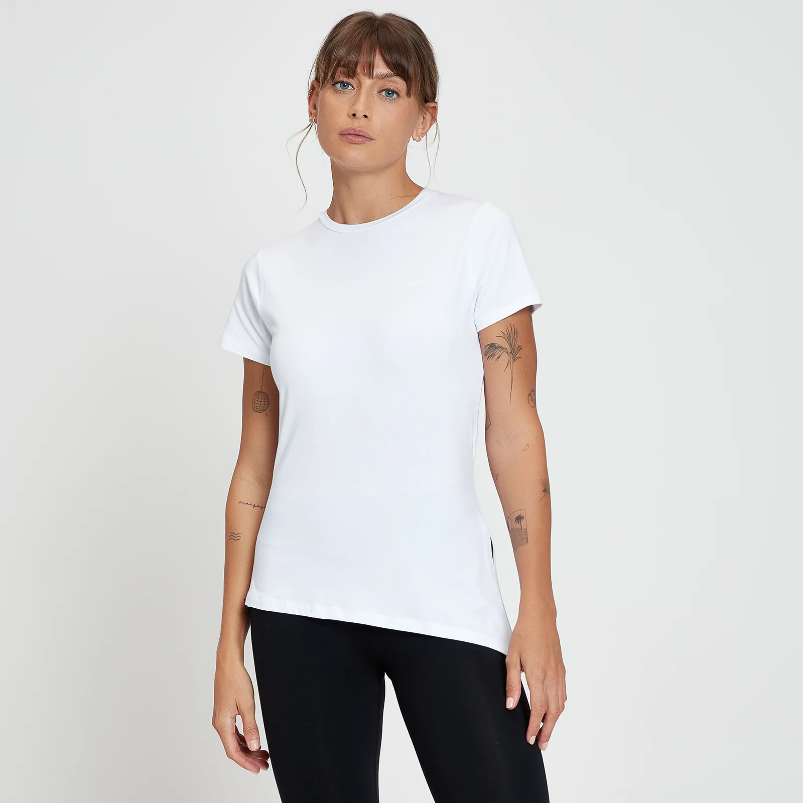 MP Women's Composure Short Sleeve Asymmetric Top - White - XXS الصورة 1