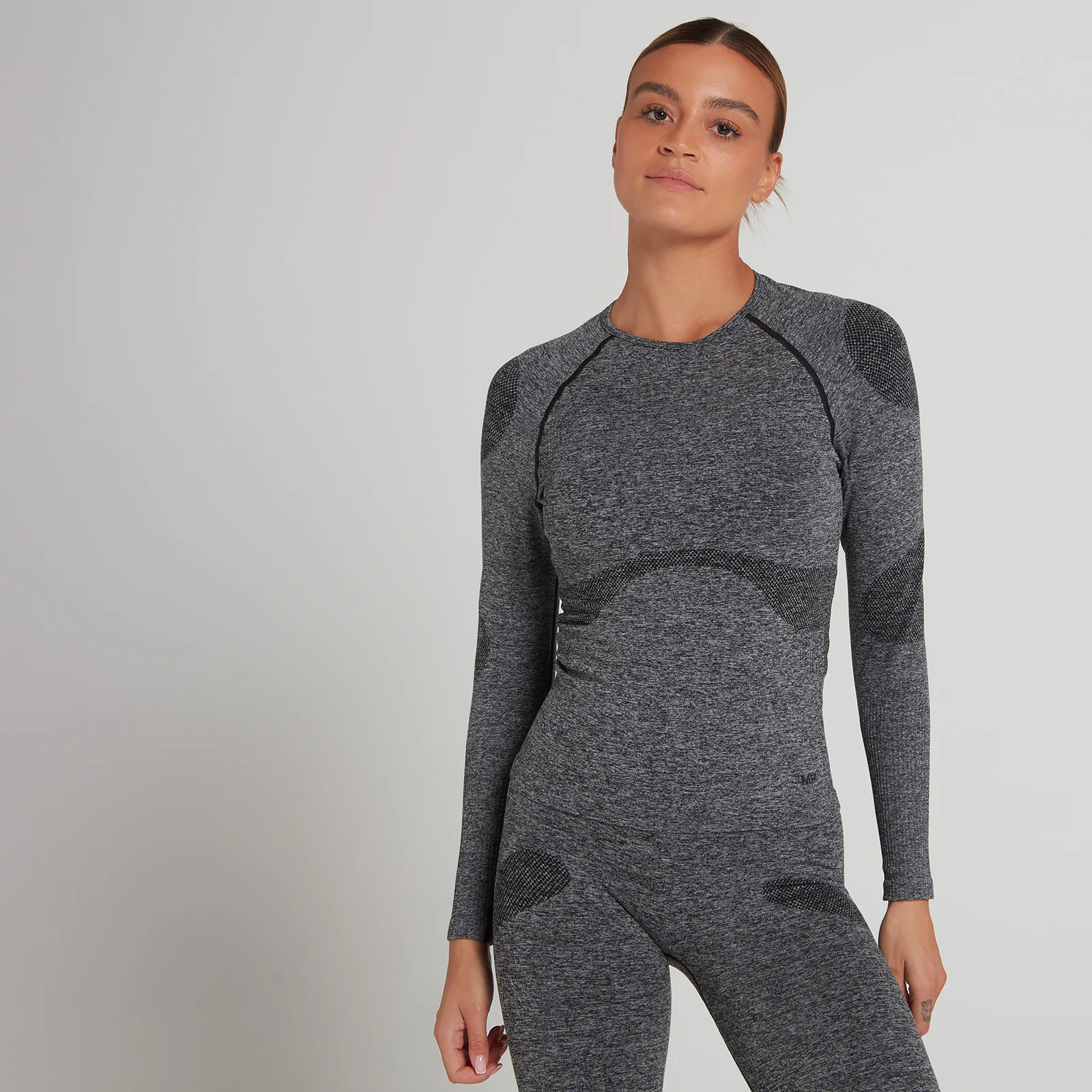 MP Women's Training Seamless Long Sleeve Top - Washed Black - XXS الصورة 1