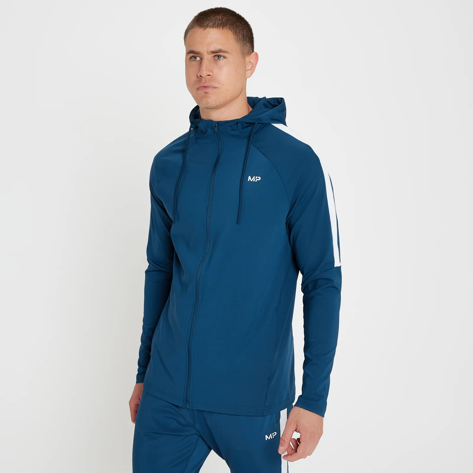 MP Men's Tempo Zip Thru Hoodie - Intense Blue - XXS الصورة 1