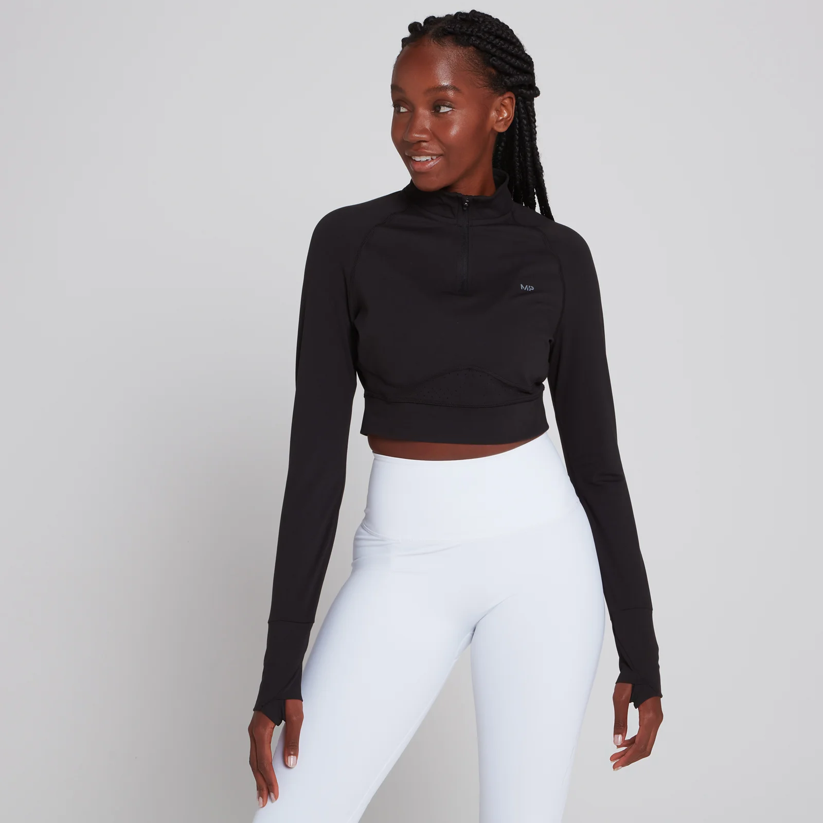 MP Women's Power Ultra Cropped 1/4 Zip Top - Black - XL الصورة 1