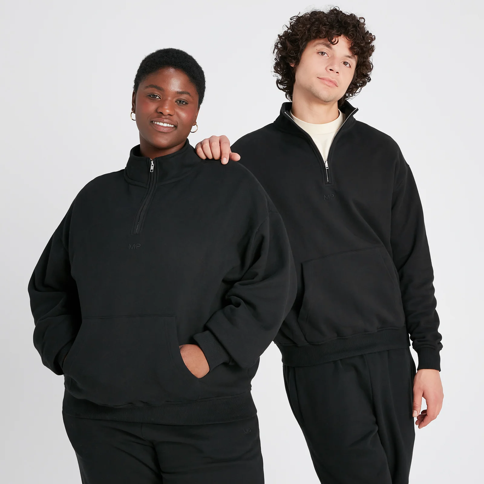 MP Unisex Rest Day 1/4 Zip - Black - XXS-XS الصورة 1