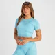 تيشيرت قصير Shape Seamless بكمّين قصيرين من MP للسيدات - لون أزرق بطريقة الصبغ بالربط
