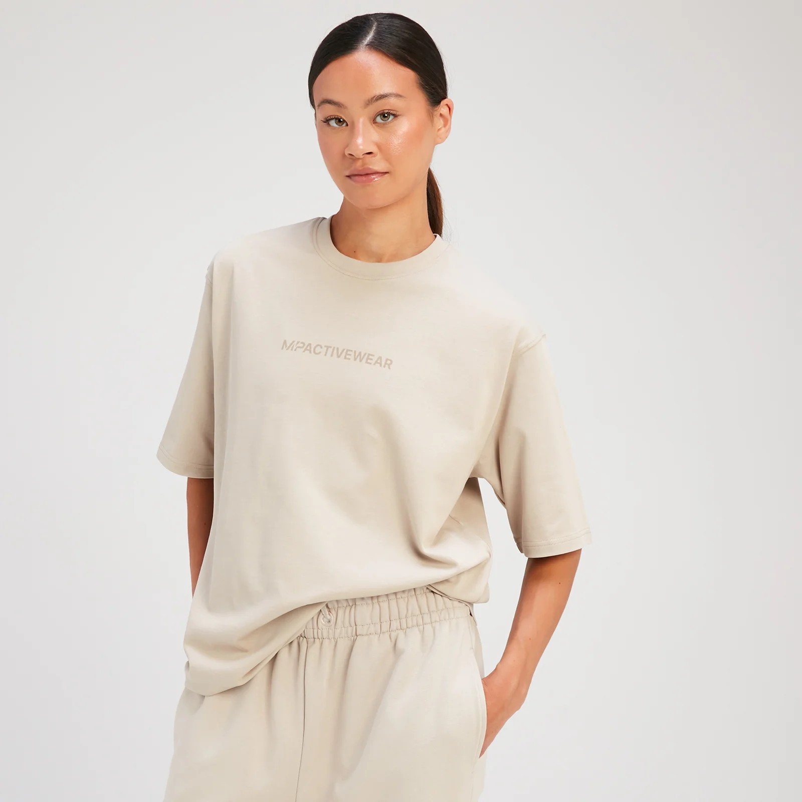 تيشيرت فضفاض "يوم الراحة" من MP للسيدات - لون رمادي كانفا - XS الصورة 1
