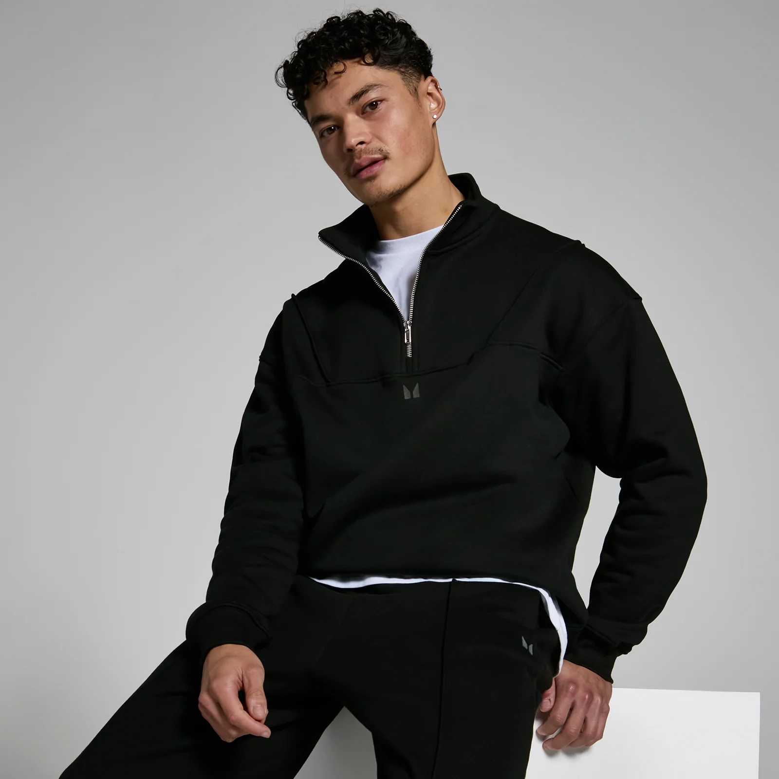 توب Lifestyle Heavyweight رجالي بسحاب 1/4 من MP - باللون الأسود - XS الصورة 1