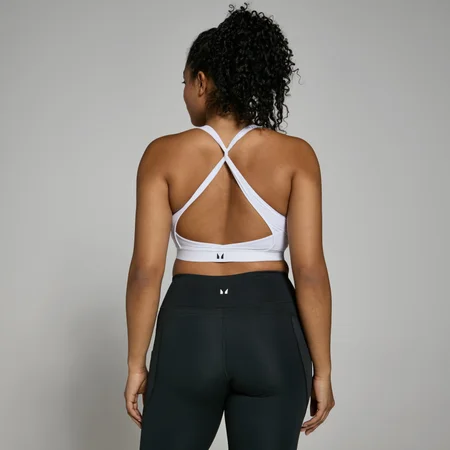 حمّالة صدر Power Cross Back رياضية للنساء من MP - باللون الأبيض