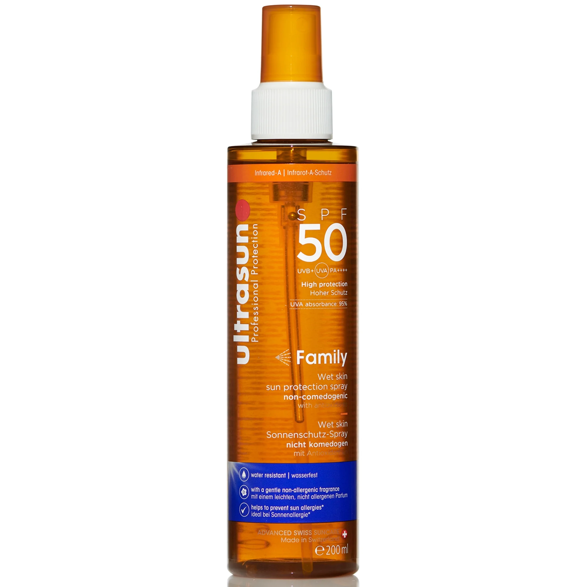 Ultrasun Family Wet Skin Spray SPF50 200ml الصورة 1