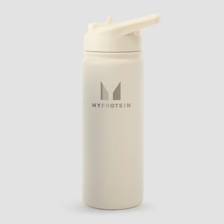 زجاجة معدنية مُعاد تدويرها بماصة منبثقة بسعة 500 مل من Myprotein - لون كريمي طبيعي