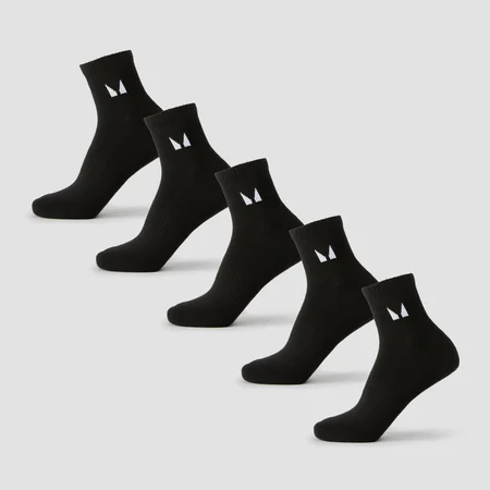 جوارب MP للجنسين طراز Ankle (عبوة 5) - أسود